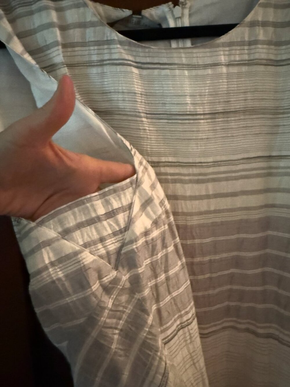 Lafayette 148 striped asymetrical dress linen blend plus sized - Picture 6 of 7